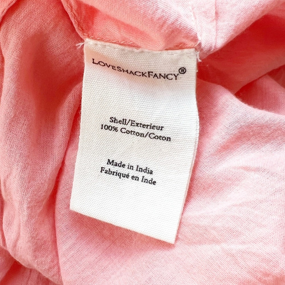 LoveShackFancy Ayala Dress in Peach Blossom Eyelet Midi Size 0 - Picture 12 of 14